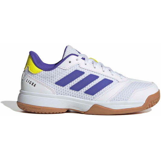adidas Ligra 8 K 26/27 Hallenschuh, weiß-blau, Kinder