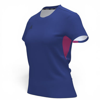 Löwen Hockeyshop Adidas Adizero Damen Trikot in Royalblau mit pinken Akzenten, atmungsaktiv und leicht.