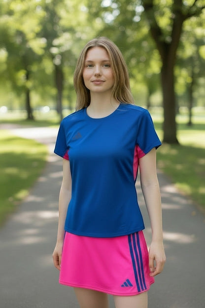 Löwen Hockeyshop Adidas Adizero Damen Trikot in Royalblau mit pinken Akzenten, atmungsaktiv und leicht.