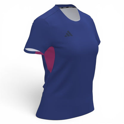 Löwen Hockeyshop Adidas Adizero Damen Trikot in Royalblau mit pinken Akzenten, atmungsaktiv und leicht.